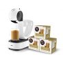 Krups Dolce Gusto Infinissima KP1701 – Cafetera de cápsulas, 15 bares de presión, blanco + Nescafé DOLCE GUSTO CAFÉ CON LECHE DELICATO – Pack De 3 x 16 cápsulas – Total: 48 Cápsulas