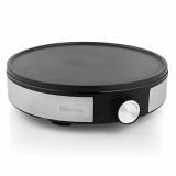 Tristar BP-2638 Crepera – 30 cm de diámetro – Accesorios incluidos – Termostato regulable, acero inoxidable, negro