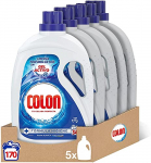 Colon Gel Activo – Detergente para lavadora líquido, fórmula higiene, adecuado para ropa blanca y de color, formato gel – pack de 5, hasta 170 dosis