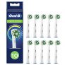 Oral-B CrossAction Recambios Cepillo de Dientes Eléctrico, Pack de 10 Cabezales con Tecnología Clean Maximiser, Blanco – Originales, (Tamaño Buzón)
