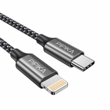 PIPIKA Cable USB C a Lightning, 1M MFi Certificado de carga rápida Tipo C a Lightning Cable para iPhone 12/12 mini / 11/11 Pro / 11 Pro Max/XS/XR/X / 8/7 Plus / 6s, Gris