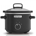Crockpot Olla de cocción Lenta Manual | Para preparar todo tipo de recetas | óptimo si cocinas para ti solo o para dos | 2,4 L | Acero Inoxidable, Negro [CSC046X]