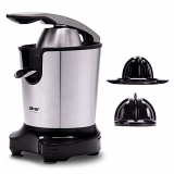 NEW CHEF – Exprimidor Eléctrico de Naranjas y Cítricos Juicer Silver Negro, 300W, Doble Cono, Boquilla Antigoteo e Interruptor de Presión Inteligente. Exprimidor Zumo Desmontable y Fácil de Limpiar