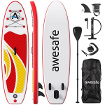 AWESAFE – Tabla de Remo Inflable con Accesorios Premium Sup/ISUP Incluyendo Mochila, Aleta Inferior para Remo, Paleta, Cubierta Antideslizante, Bomba de Mano, Correa