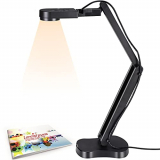 PAKOTOO 8MP Camara de Documentos, USB Cámara Web con Micrófono, luz LED de 3 Niveles, Arriba y Abajo, Inversión de Imagen Izquierda y Derecha, Multiarticulado, para Enseñanza y Aprendizaje a Distancia