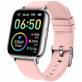 Smartwatch, 1.69″ Reloj Inteligente Mujer Impermeable IP68 Pulsera Actividad 24 Modos Deporte con Pulsómetro Monitor de Sueño Monitores Actividad Cronómetros Calorías Podómetro para Android iOS, Rosa