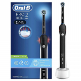 Oral-B PRO 2 CrossAction Cepillo de Dientes Eléctrico con Mango Recargable, Tecnología Braun y 1 Cabezal de Recambio, Temporizador y Control de Presión, 2000 – Negro