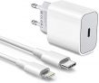 Cargador USB C Amoner 20w y Cable de Carga para Phone Cargador rápido para Phone -12/12mini/12 Pro/ 12 Pro MAX/ 11/11 Pro/ 11 Pro MAX/Nuevo SE/XR (Un Cargador + Un Cable 1M)