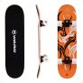 WIN.MAX Completo Skateboard para Principiantes 31″x8″ 7 Capas Monopatín de Madera de Arce con rodamientos ABEC-7 Tabla de Skateboard(Etnic-OR)