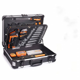Caja de Herramientas, 136 Pcs, Maletín de Herramientas de Aluminio, Juego de Destornilladores de Precisión, Martillo, Alicates