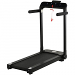 HOMCOM Cinta de Correr y Andar Eléctrica 500W con 4 Pantallas LED Velocidad hasta 10 km/h 12 Programas Botón de Emergencia y Ruedas 64x125x119 cm Negro