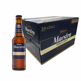 Mahou Maestra Doble Lúpulo Cerveza Lager Tostada – Pack de 24 Botellas x 33cl – 7,5% Volumen de Alcohol