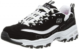 Skechers D’Lites-Biggest Fan, Zapatillas Mujer, Negro (BKW Black Trubuck/Mesh/Trim), 36 EU