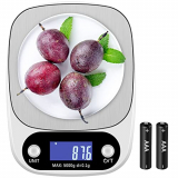 Bascula Digital para Cocina, Peso Cocina de Acero Inoxidable, Bascula Precision Función de Tara, Balanza de Alimentos Multifuncional para Hornear y Cocinar 5000g/0.1g