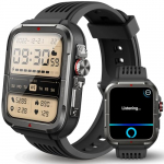 vvituaC Reloj Inteligente Hombre con Voz de Alexa y Llamadas, 1.8″ Smartwatch Hombre con Oxímetro/Pulsómetro/Monitor Sueño/Podómetro, 100 Modos Deportivos, Impermeable IP68 Regalo para Android iOS