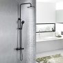 DUTRIX Sistema de Ducha Negro, Set de Ducha Termostatica, Columna de Ducha Termostático con Rociador Ducha Lluvia 23x23cm, de grifo Ducha Moderno