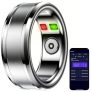 LZUEFK Anillo Inteligente Salud Fitness Tracker para Hombre Podómetro Deporte Monitor de sueño, IP68 Bluetooth Anillo Tracker Plata Silver US10
