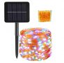 Guirnalda de luces solares para exteriores, 24 m, 300 ledes, para exterior, alambre de cobre, iluminación solar, impermeable, para árboles de Navidad, jardín, balcón, decoración, multicolor