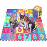 Star Ibaby Alfombra Puzzle Bebé 36 Piezas – 195×195 cm – Espuma XPE Ecologica – No tóxica – Modelo Letras/Numeros.