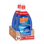 Wipp Express Detergente Líquido Ultra Concentrado (2 x 1.3 l, 130 lavados), detergente para lavadora con fórmula ultraconcentrada limpieza profunda plus y efecto frescor activo