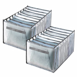 Yotako 2 cajas de almacenamiento de pantalones, Bolsa de almacenamiento de malla plegable(gris)