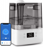 LEVOIT Top-Fill Humidificador Ultrasónico 6L de Vapor Frío a Bébes con Aceite Esencial, Dura 60H a 47m², Silencioso 26dB, Compatible con Alexa y APP, Modo Auto y Sueño con Luz Nocturna y LED Pantalla