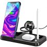 Cargador Inalámbrico, Charlore 10W 4 en 1 Cargador Inalámbrico Rápido, Wireless Charger para iWatch Series SE 7/6/5/4/3/2/1, Estación de Carga Inalámbrica para Phone 13/12/11/Pro MAX/XR/XS MAX/XS