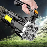Linterna LED Portátil de Alto Lumen, luz Recargable USB con luz Lateral, Linterna LED Potente Recargable Super Brillante Antorchas Luces de Camping para Senderismo Pesca Reparación de Emergencia (A)