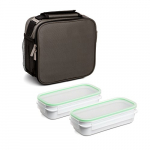 Tatay Urban Food Prime – Bolsa Térmica Porta Alimentos, 4,7L de Capacidad, con 2 Tuppers Herméticos de 0,75L de Plástico Libre de BPA, Color Gris. Medidas 25,5 x 11 x 24,5 cm