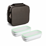 Tatay Urban Food Prime – Bolsa Térmica Porta Alimentos, 4,7L de Capacidad, con 2 Tuppers Herméticos de 0,75L de Plástico Libre de BPA, Color Gris. Medidas 25,5 x 11 x 24,5 cm
