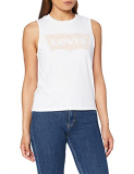 Levi’s Graphic WHI Camiseta, Batwing Band Tank White +, Large para Mujer