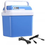 Outsunny Nevera Termoeléctrica Portátil 24L Nevera Eléctrica para Coche con Funciones de Enfriamiento y Calentamiento 220-240V/12V DC para Camping Picnic Viajes 40x30x43 cm Azul