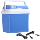 Outsunny Nevera Termoeléctrica Portátil 24L Nevera Eléctrica para Coche con Funciones de Enfriamiento y Calentamiento 220-240V/12V DC para Camping Picnic Viajes 40x30x43 cm Azul