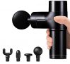 Pistola de Masaje Muscular,Mini Massage Gun Pistola,Silencioso 4 Cabezales de Masaje de Tejido Profundo 4 Niveles de Velocidad Aliviar la Tensión Muscular