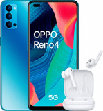 Oppo Reno 4 5G – Smarphone de 6.4″ (Snapdragon 765G, 4020mAh con carga 65W, Android 10) Azul + Auriculares OPPO W51 [Versión ES/PT]