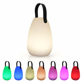 Lámpara de mesa LED regulable USB para mesita de noche, portátil, recargable, RGB, con mando a distancia y mango de cuerda suave, para dormitorio, exterior, camping, fiesta de salón (brillante)