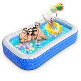 Piscina Hinchable, 300 x 180 x 50 cm Piscina Hinchable Rectangular para Adultos 3+ para Clases al Aire Libre, Jardines y Fiestas Acuáticas
