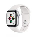 Apple Watch SE (GPS, 40 mm) Caja de Aluminio en Plata – Correa Deportiva Blanca