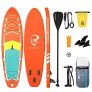 Tabla Paddle Surf Hinchable, Sup Paddle Board, Paddle Surf Hinchable Adulto con Accesorios Completos – Paddle Remo, Bomba, Kit de Reparación, Bolsa Impermeable, Mochila (Naranja)
